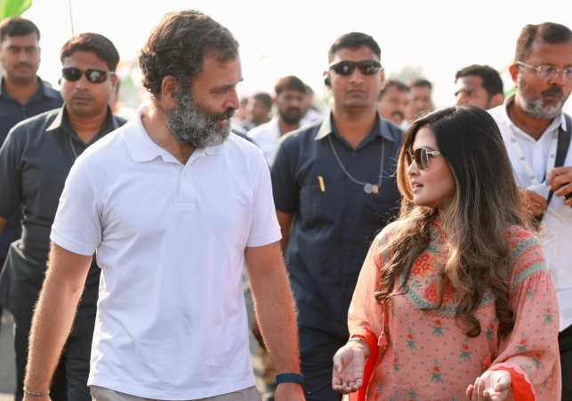 Rahul Gandhi with actress